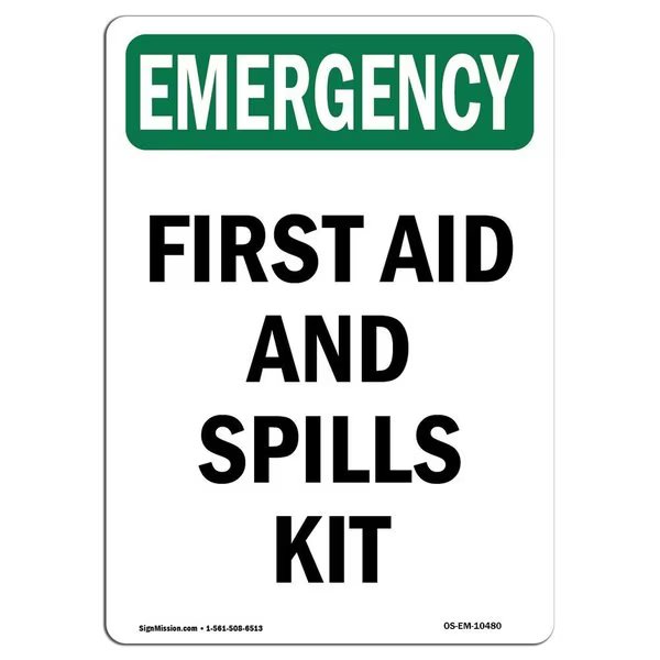 Safety Sign, OSHA EMERGENCY, 14